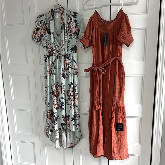 NWT Pinkblush & Lulus High Low Dresses perfect for fall & maternity - Picture 1 of 7
